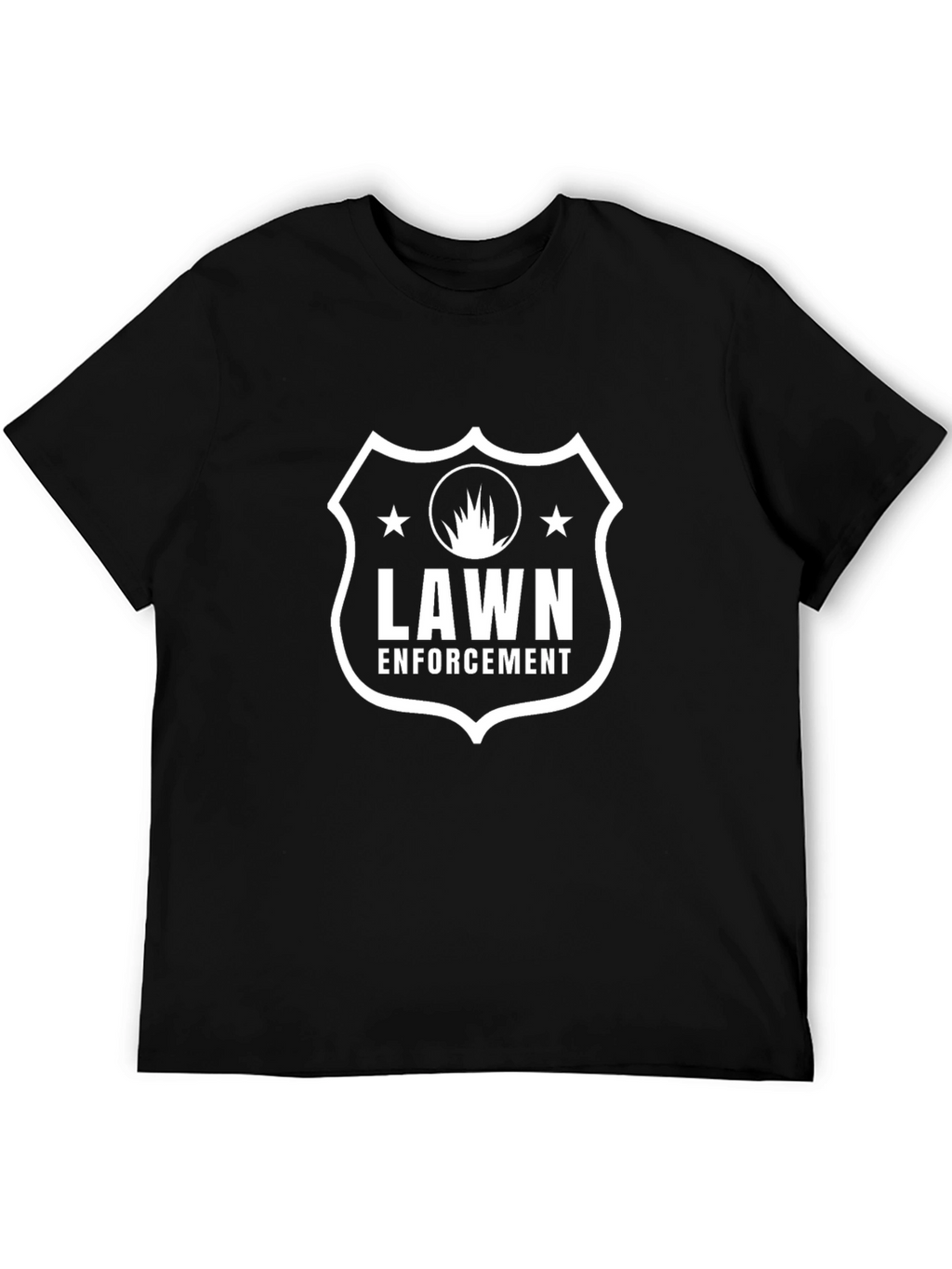 Lawn Enforcement Graphic T-Shirt - Black Cotton Tee