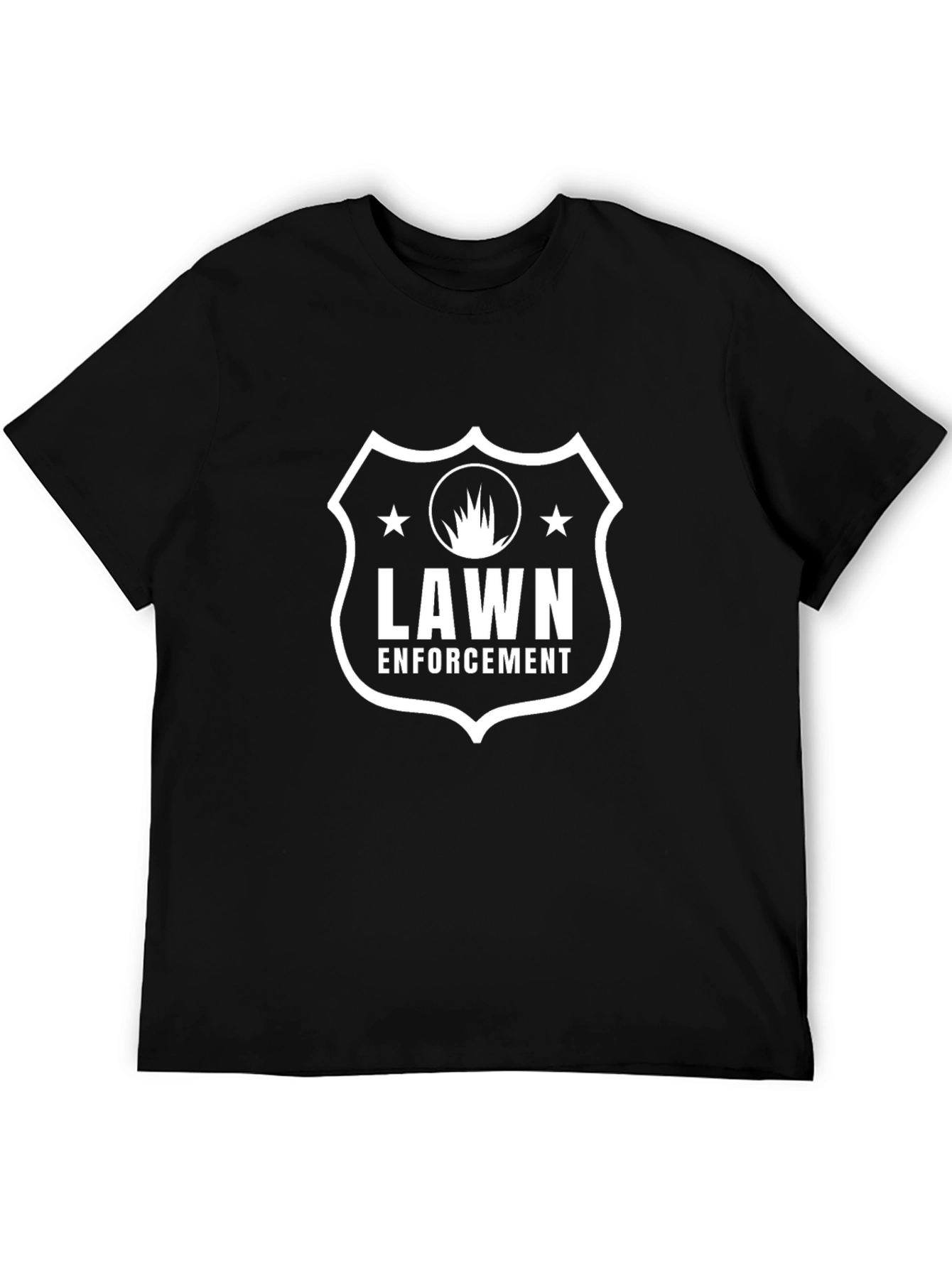 Lawn Enforcement Graphic T-Shirt - Black Cotton Tee