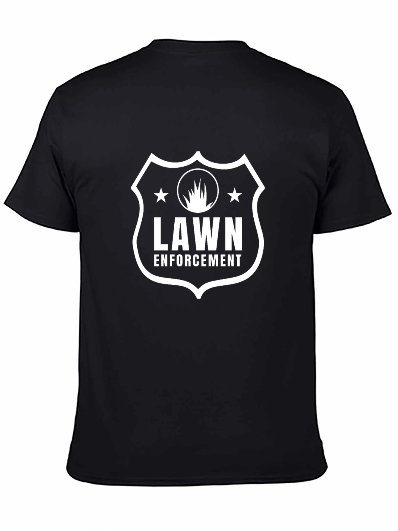 Lawn Enforcement Graphic T-Shirt - Black Cotton Tee