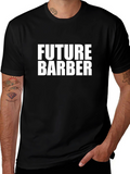 Future Barber T-Shirt - Black Crew Neck Graphic Tee