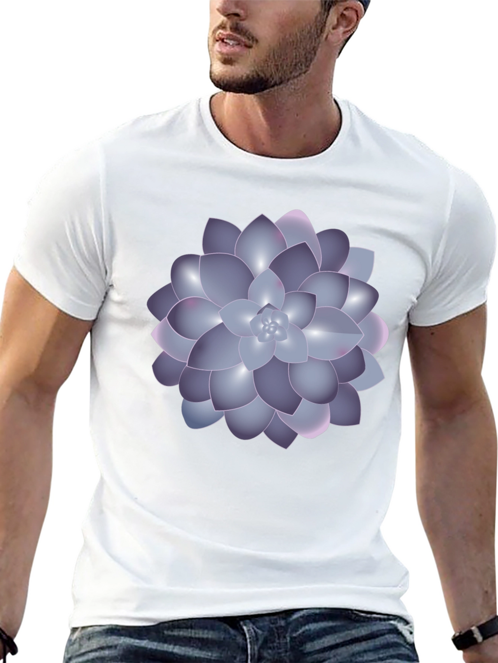 Succulent Graphic Black T-Shirt