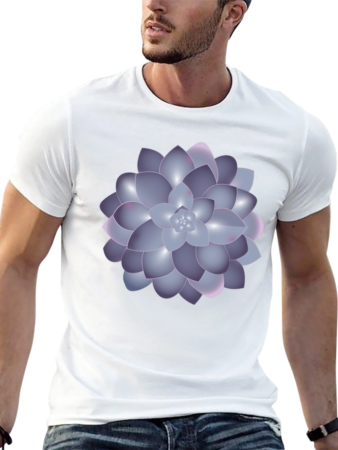 Succulent Graphic Black T-Shirt