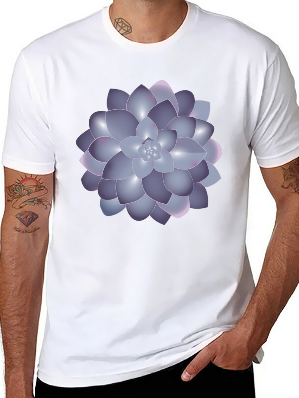 Succulent Graphic Black T-Shirt