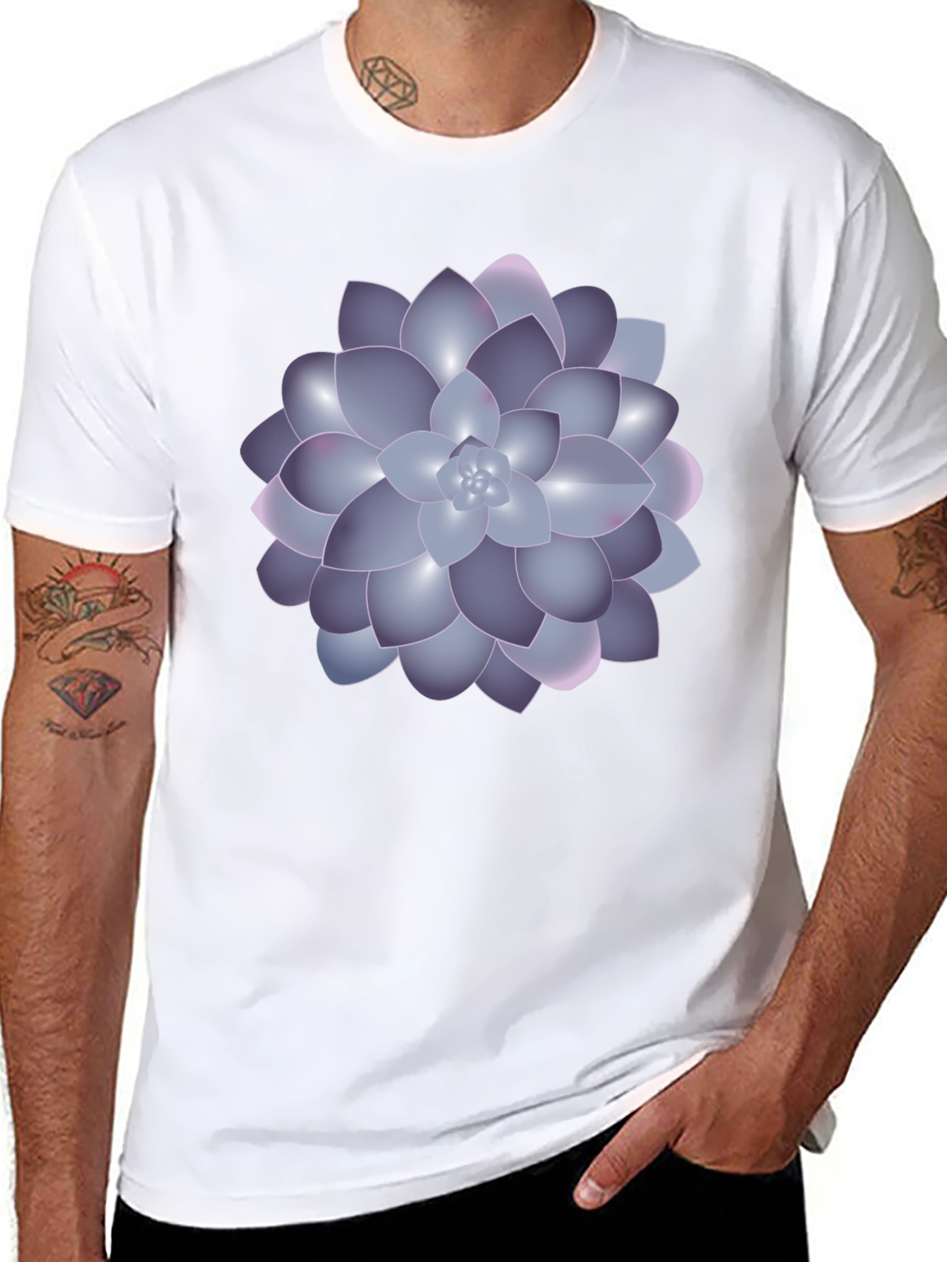 Succulent Graphic Black T-Shirt