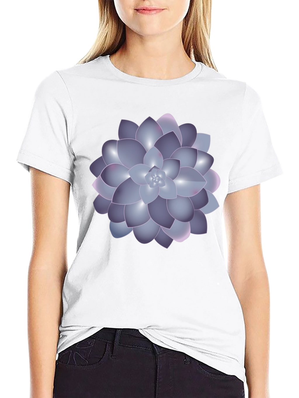 Succulent Graphic Black T-Shirt