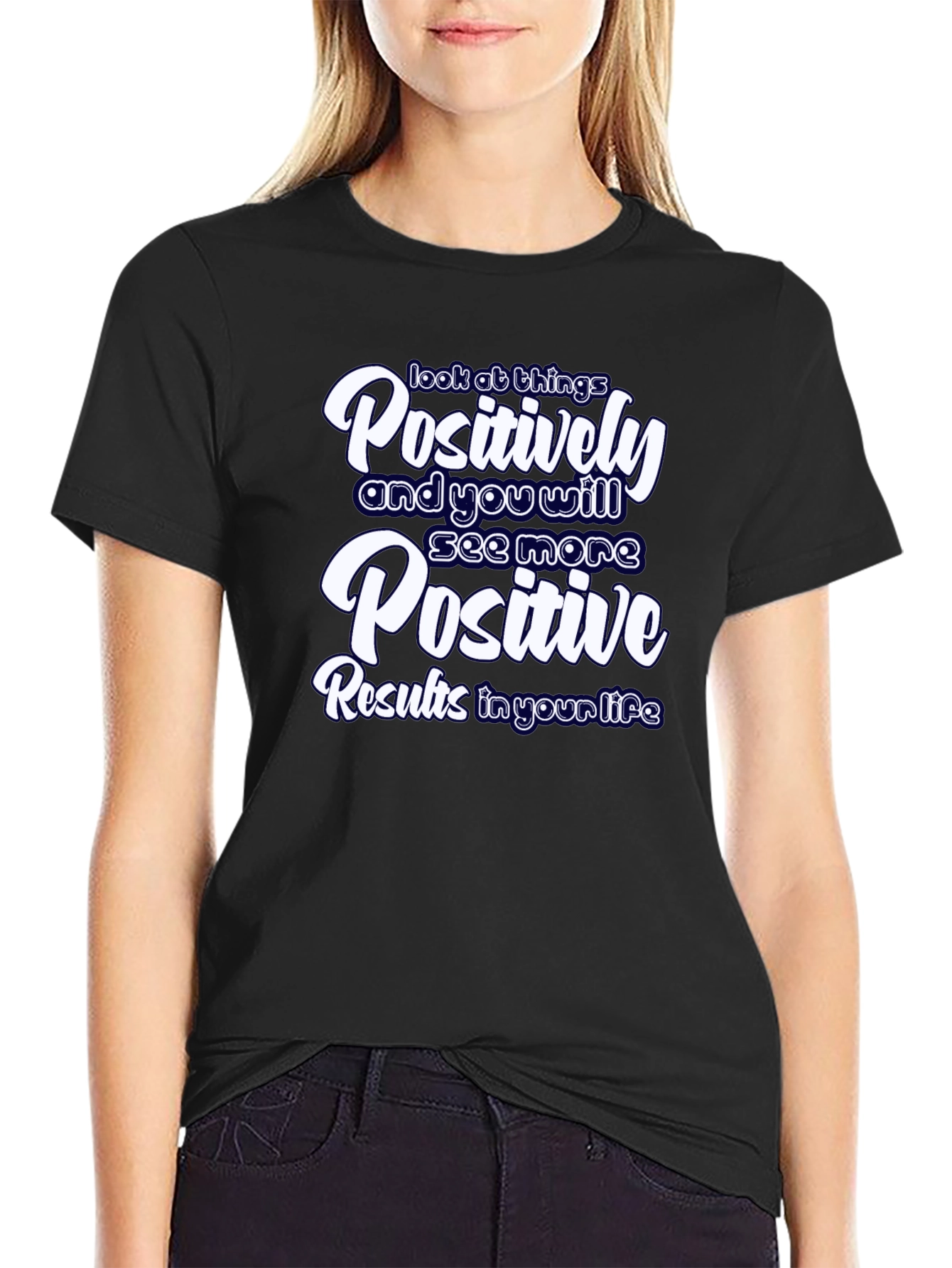 Positive Results Graphic Tee - Motivational Black T-Shirt