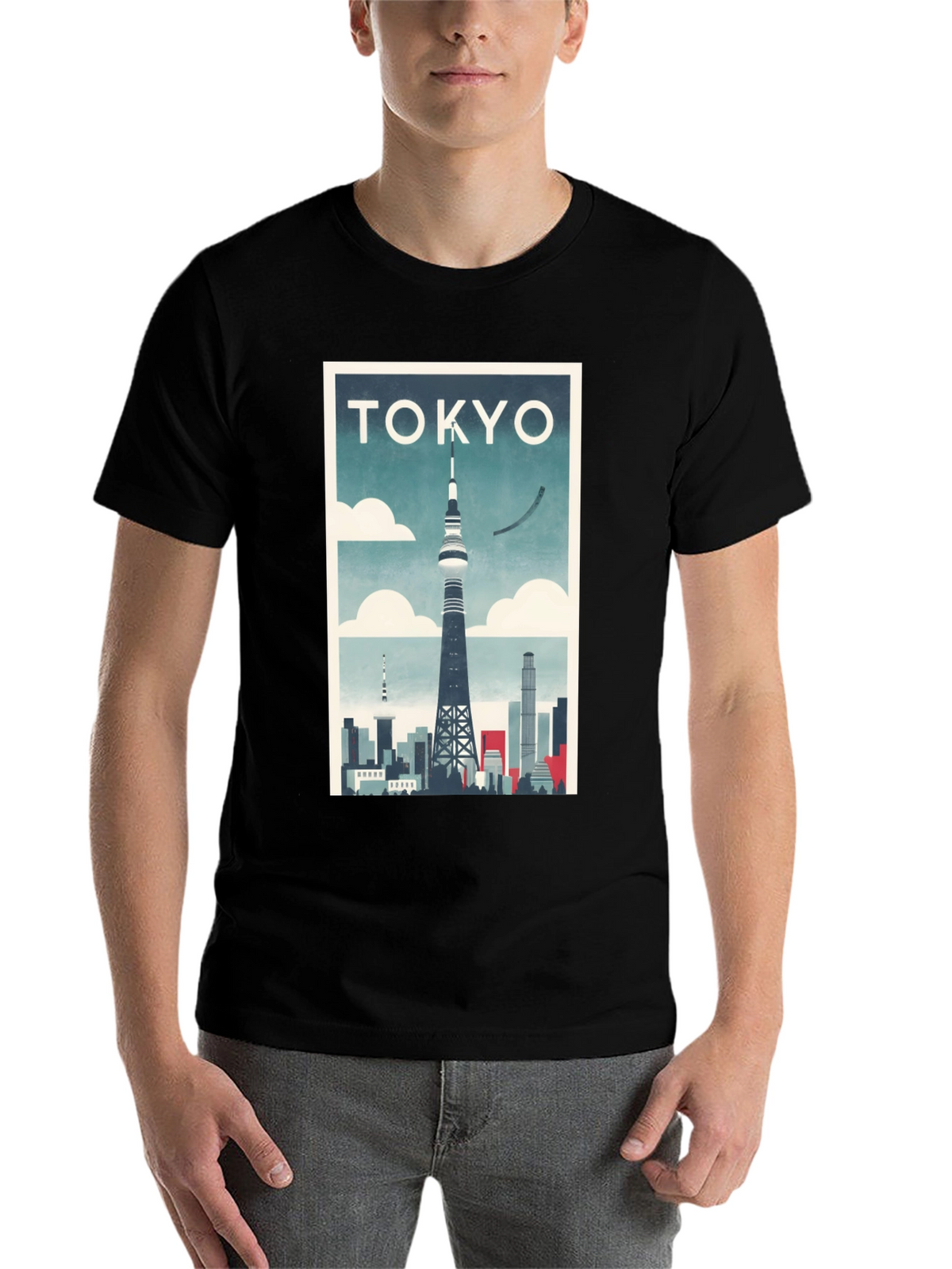 Tokyo Tower Skyline Graphic T-Shirt