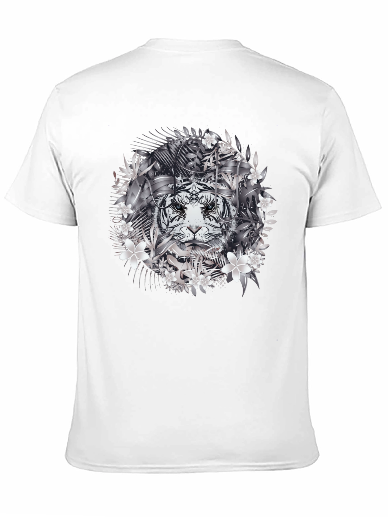 Tiger Floral Graphic Tee - Black Cotton