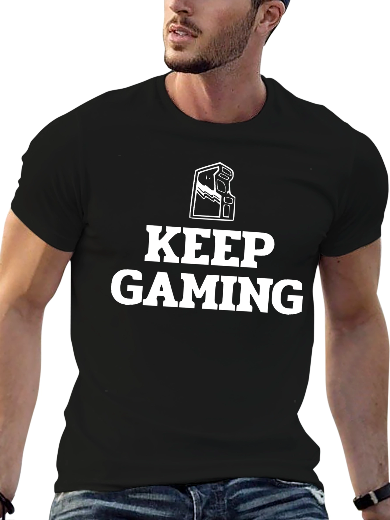Keep Gaming Arcade Cabinet Graphic Tee - Black