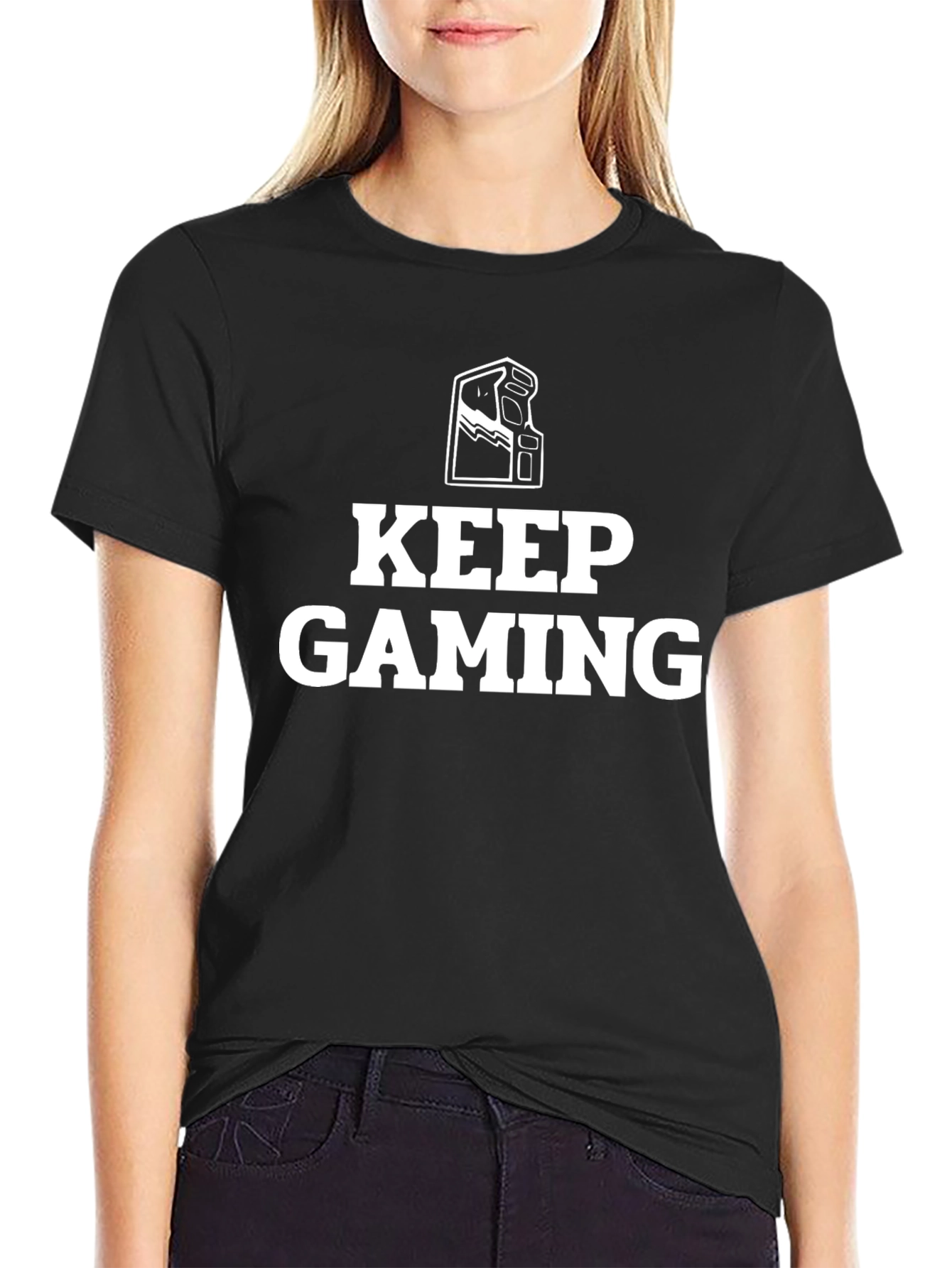 Keep Gaming Arcade Cabinet Graphic Tee - Black