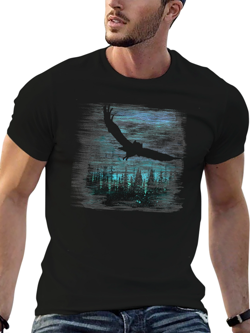 Eagle Forest Graphic Tee - Dark Night Design