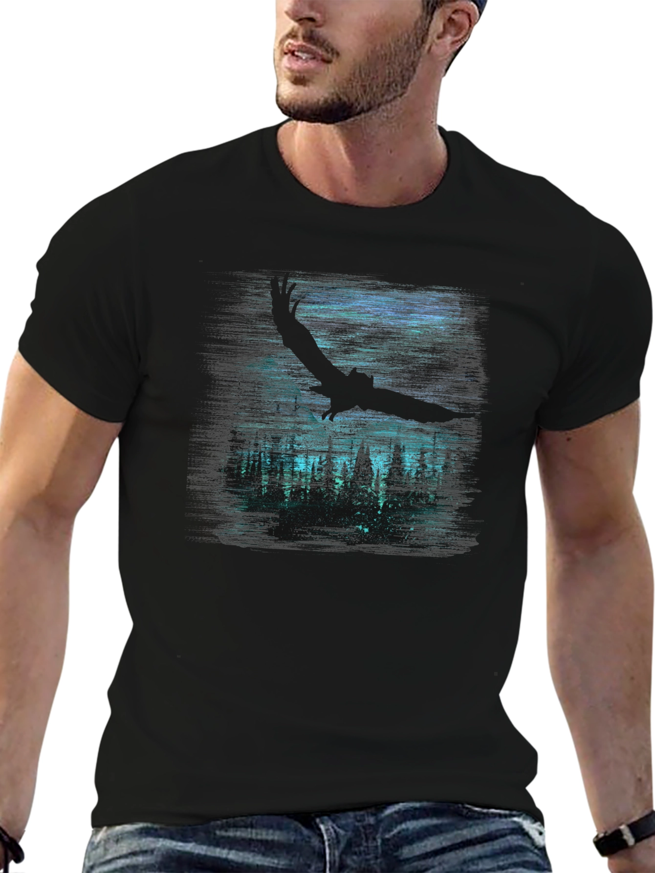 Eagle Forest Graphic Tee - Dark Night Design