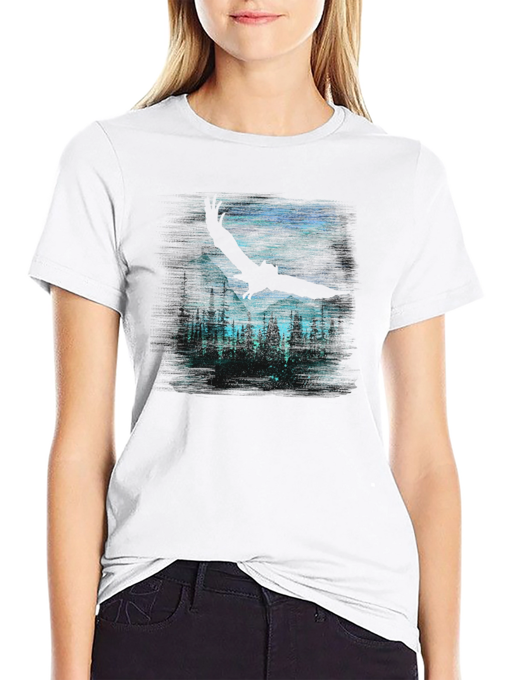 Eagle Forest Graphic Tee - Dark Night Design