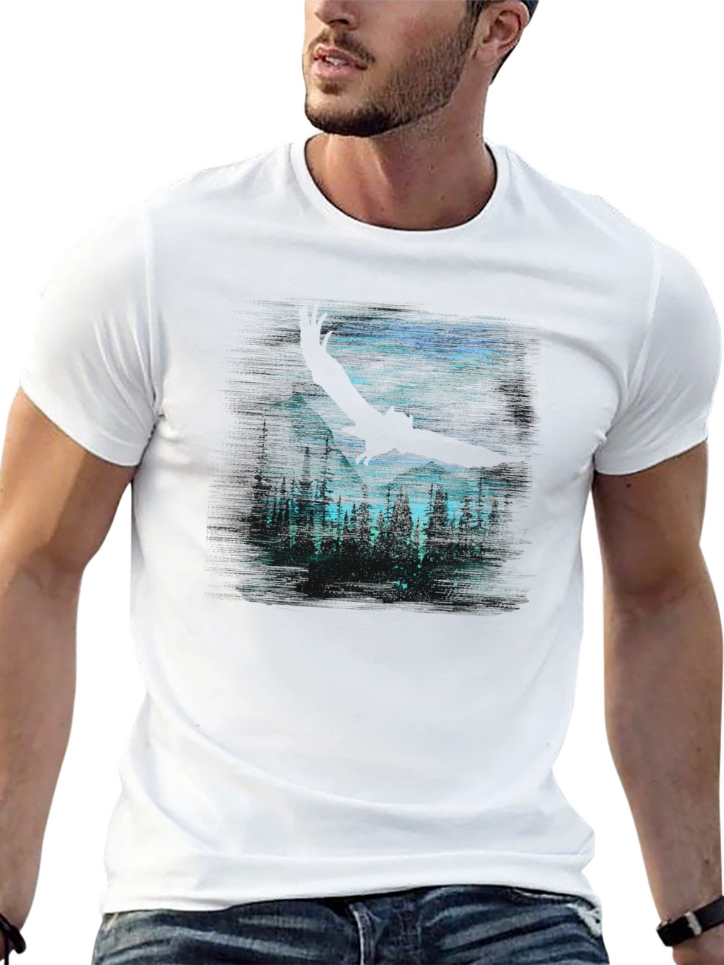 Eagle Forest Graphic Tee - Dark Night Design