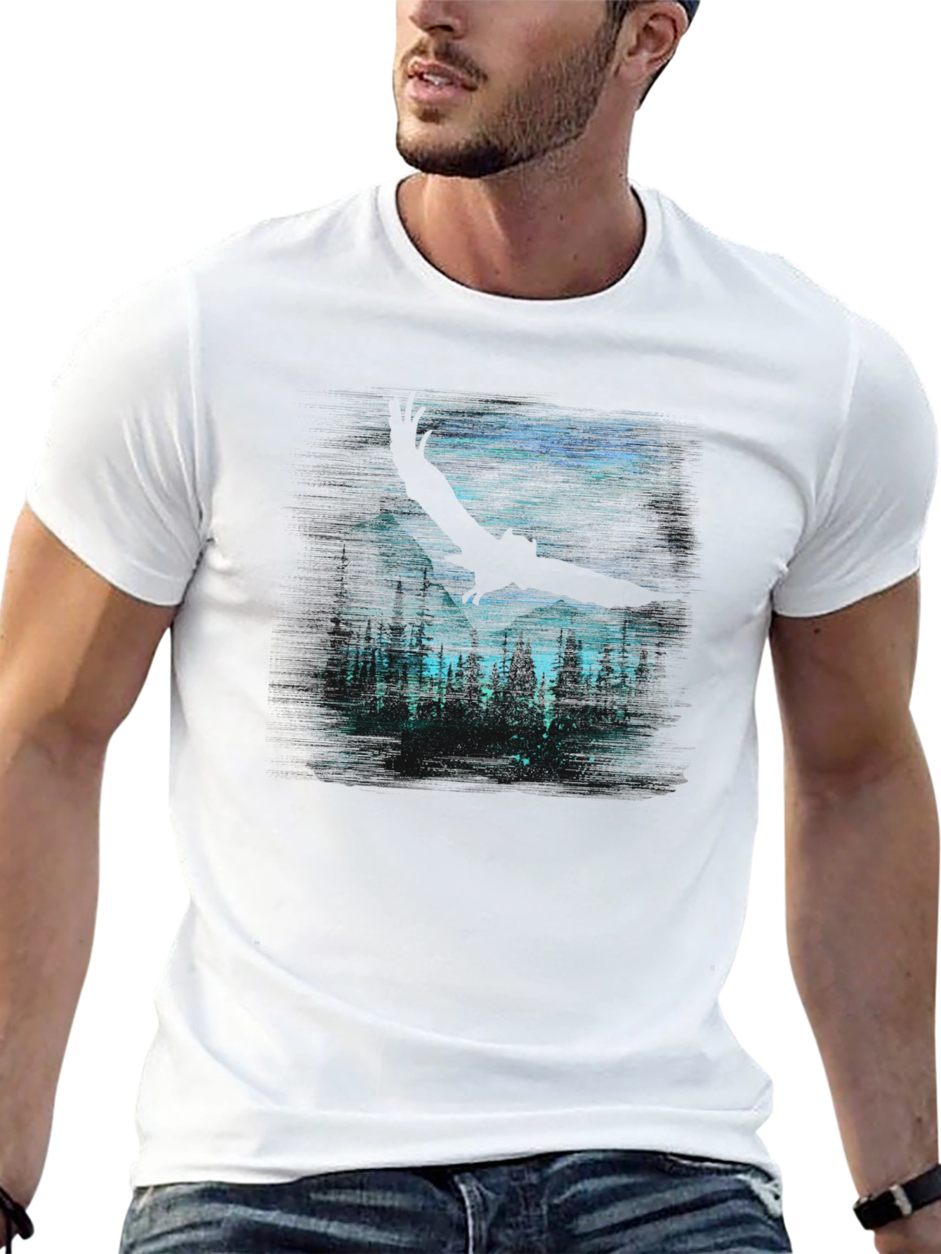 Eagle Forest Graphic Tee - Dark Night Design