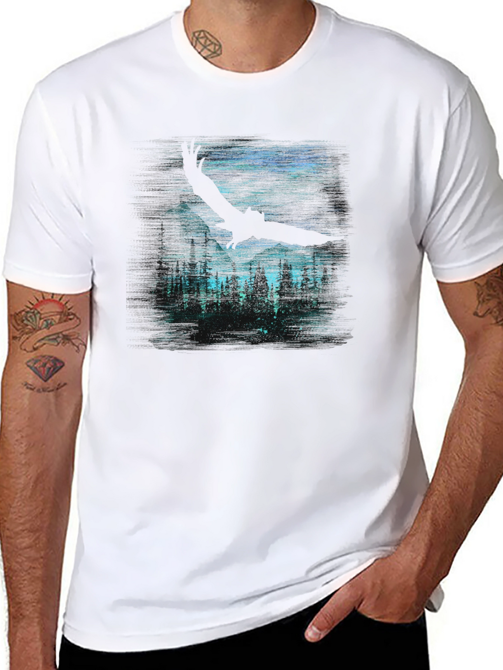 Eagle Forest Graphic Tee - Dark Night Design