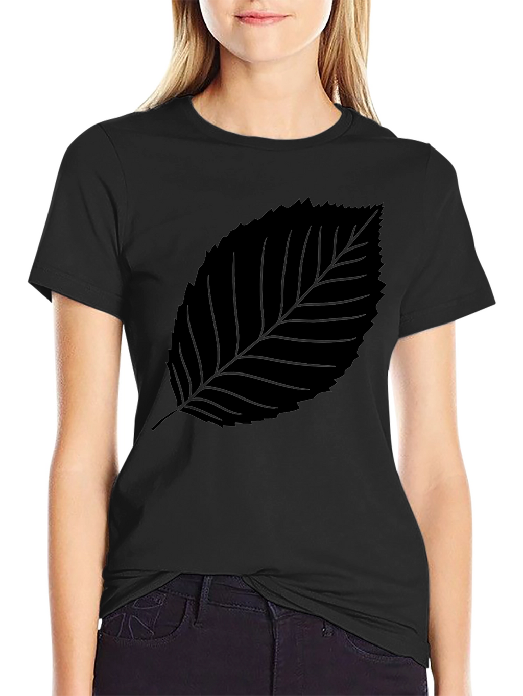 Black Leaf Graphic Tee - Stylish & Comfortable