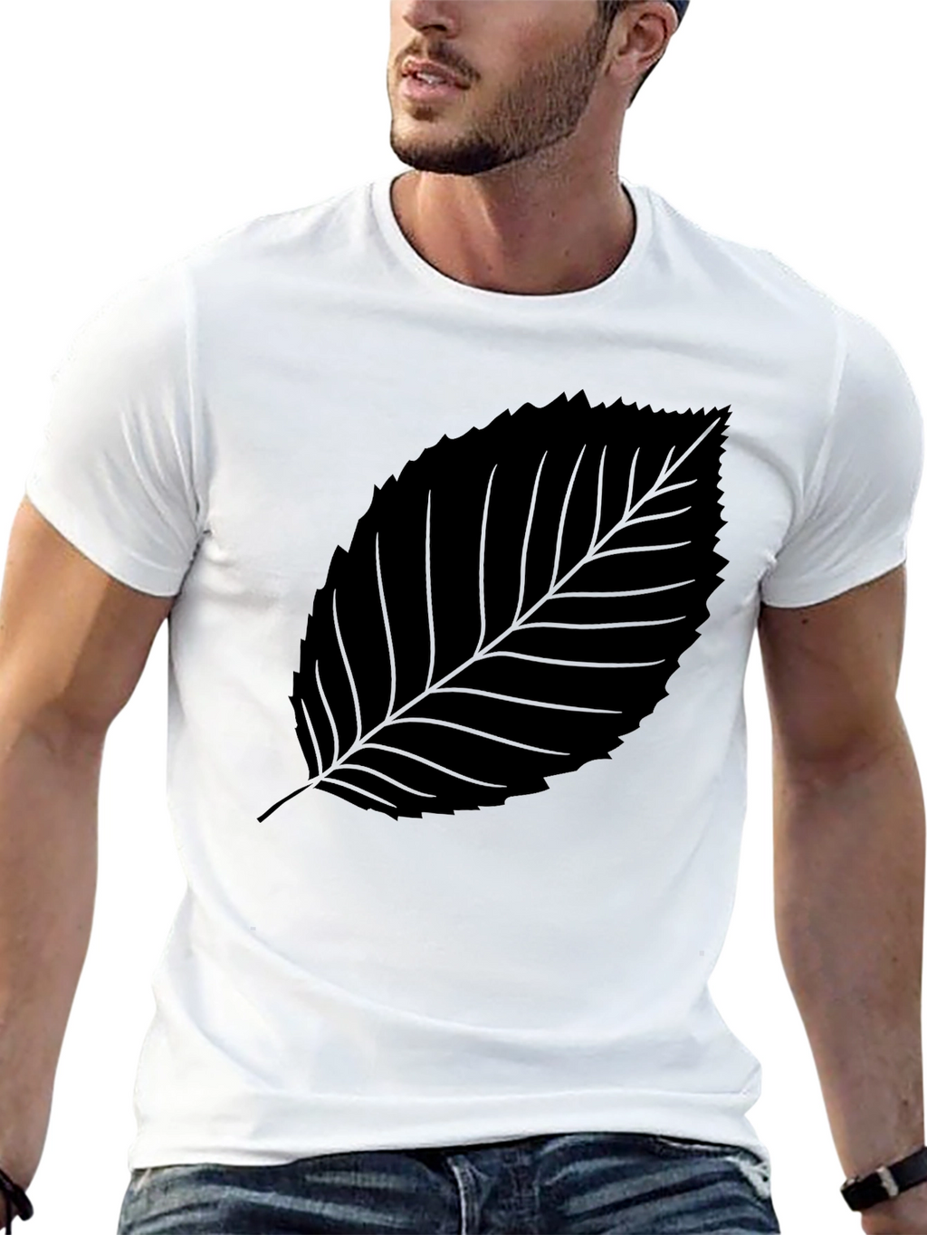 Black Leaf Graphic Tee - Stylish & Comfortable