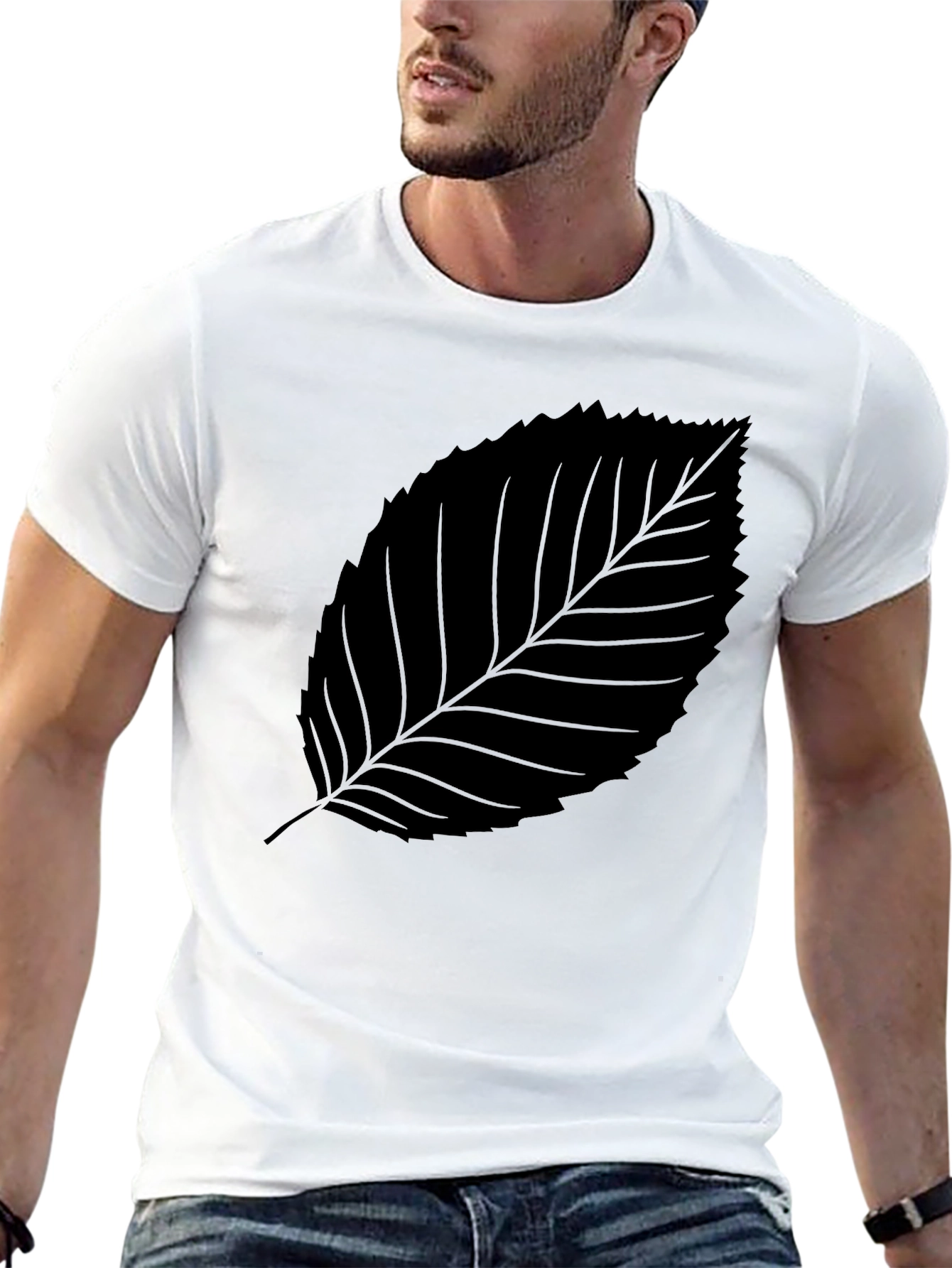 Black Leaf Graphic Tee - Stylish & Comfortable