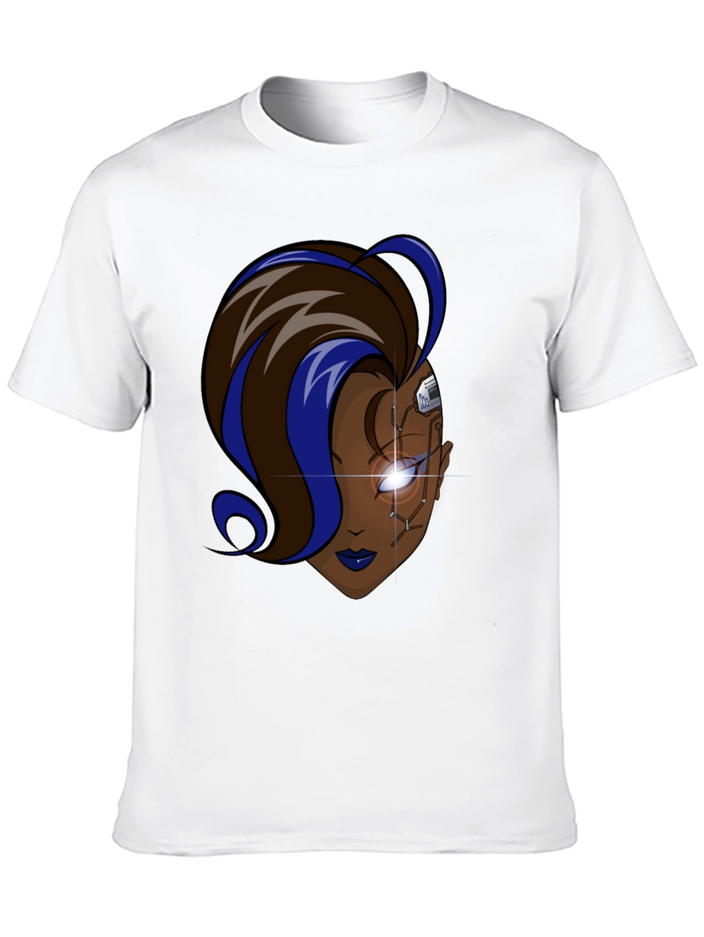 Cyberpunk Woman Graphic Black T-Shirt