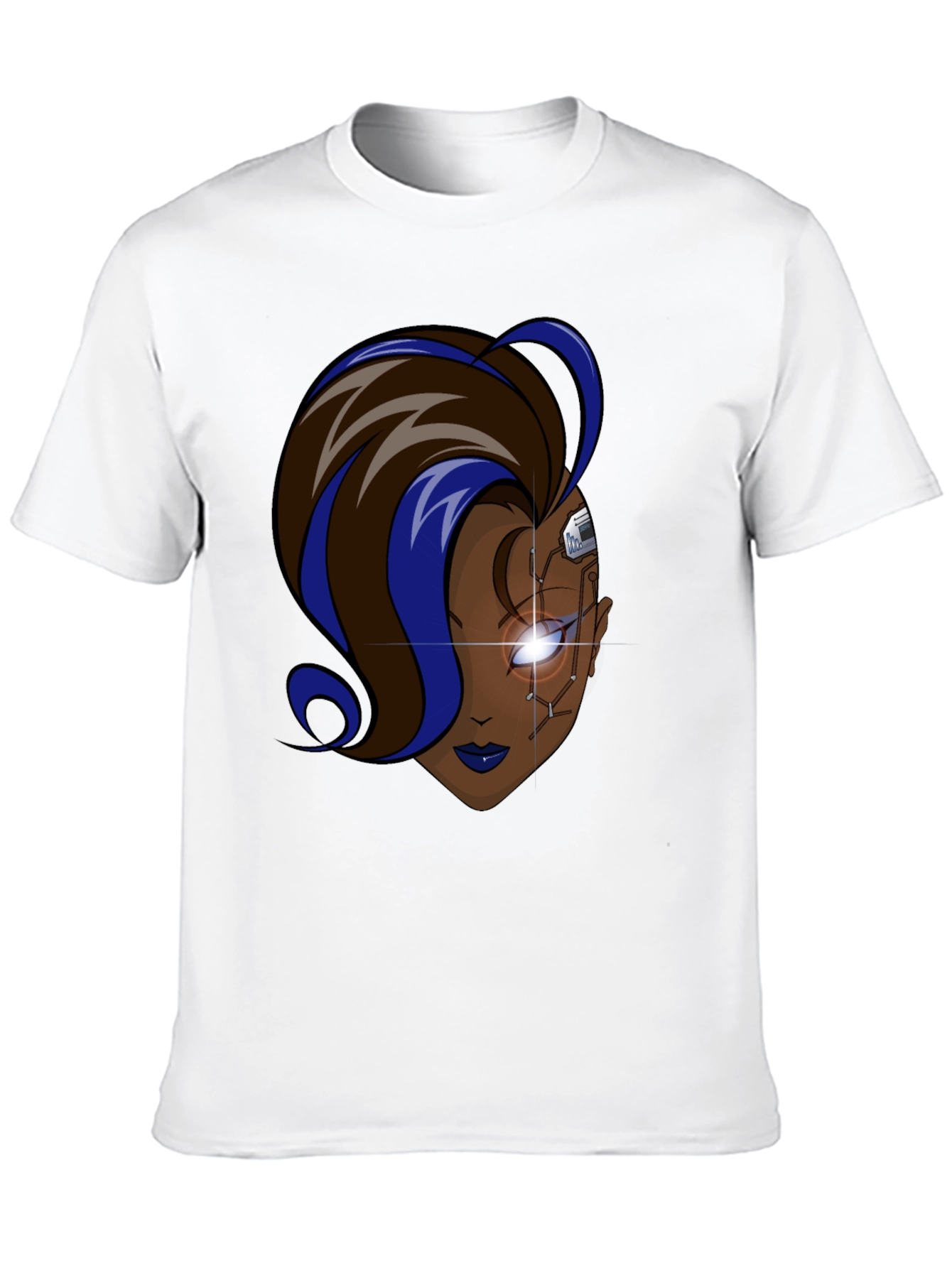 Cyberpunk Woman Graphic Black T-Shirt