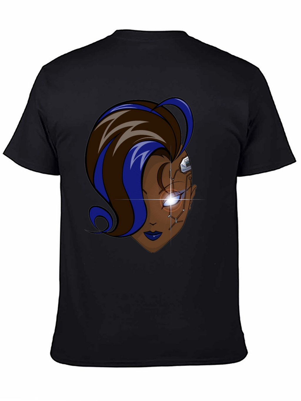 Cyberpunk Woman Graphic Black T-Shirt