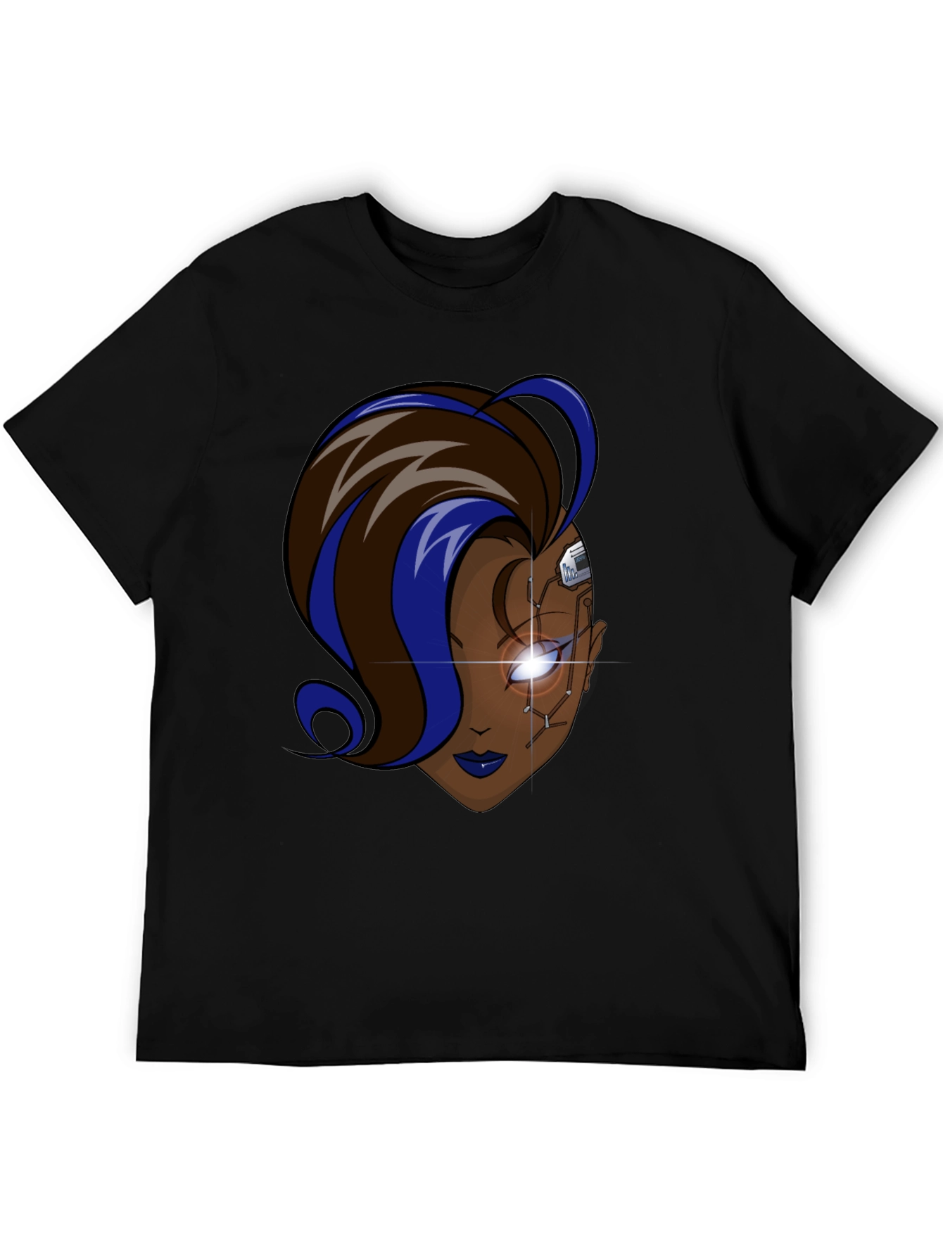 Cyberpunk Woman Graphic Black T-Shirt