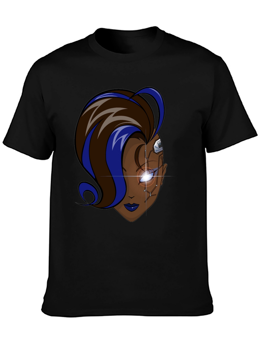 Cyberpunk Woman Graphic Black T-Shirt