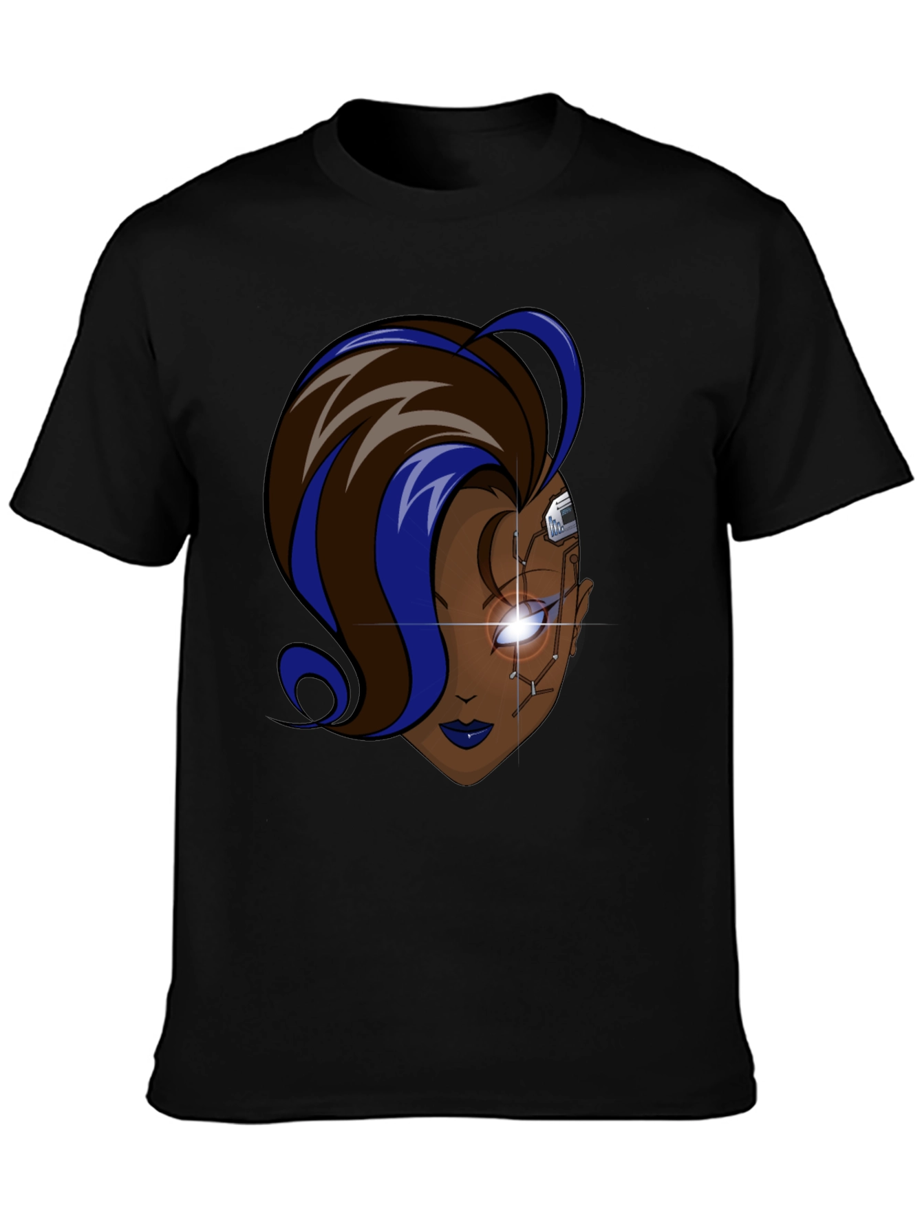 Cyberpunk Woman Graphic Black T-Shirt