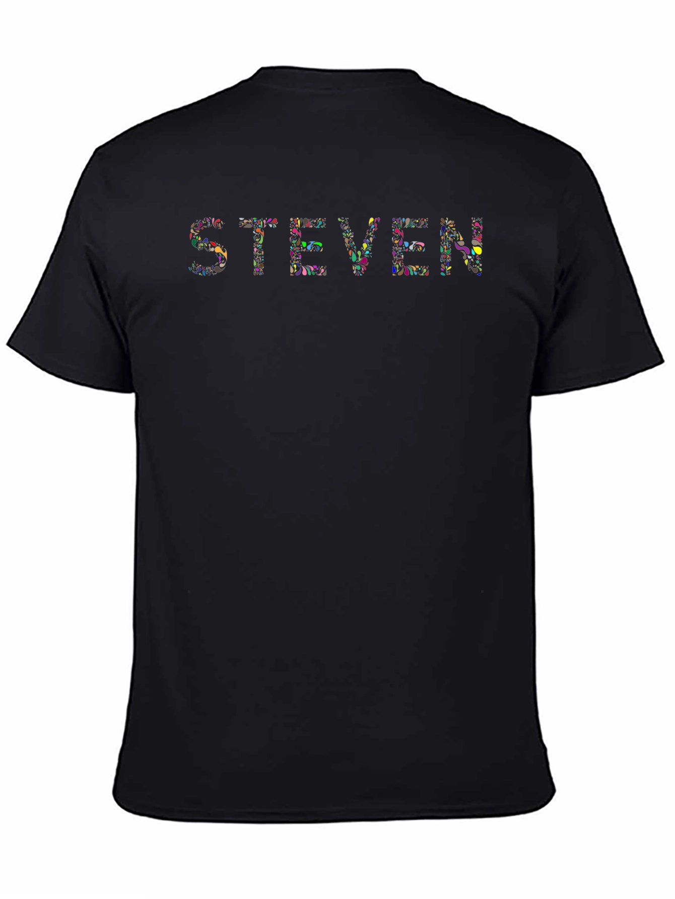 Steven Floral Print Black T-Shirt