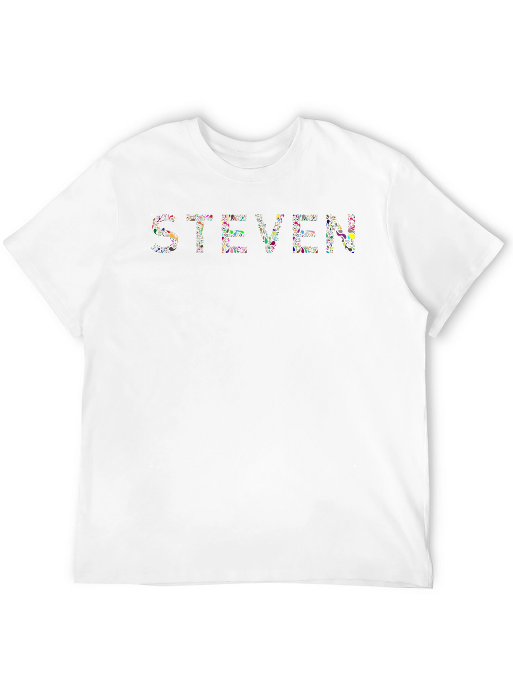 Steven Floral Print Black T-Shirt