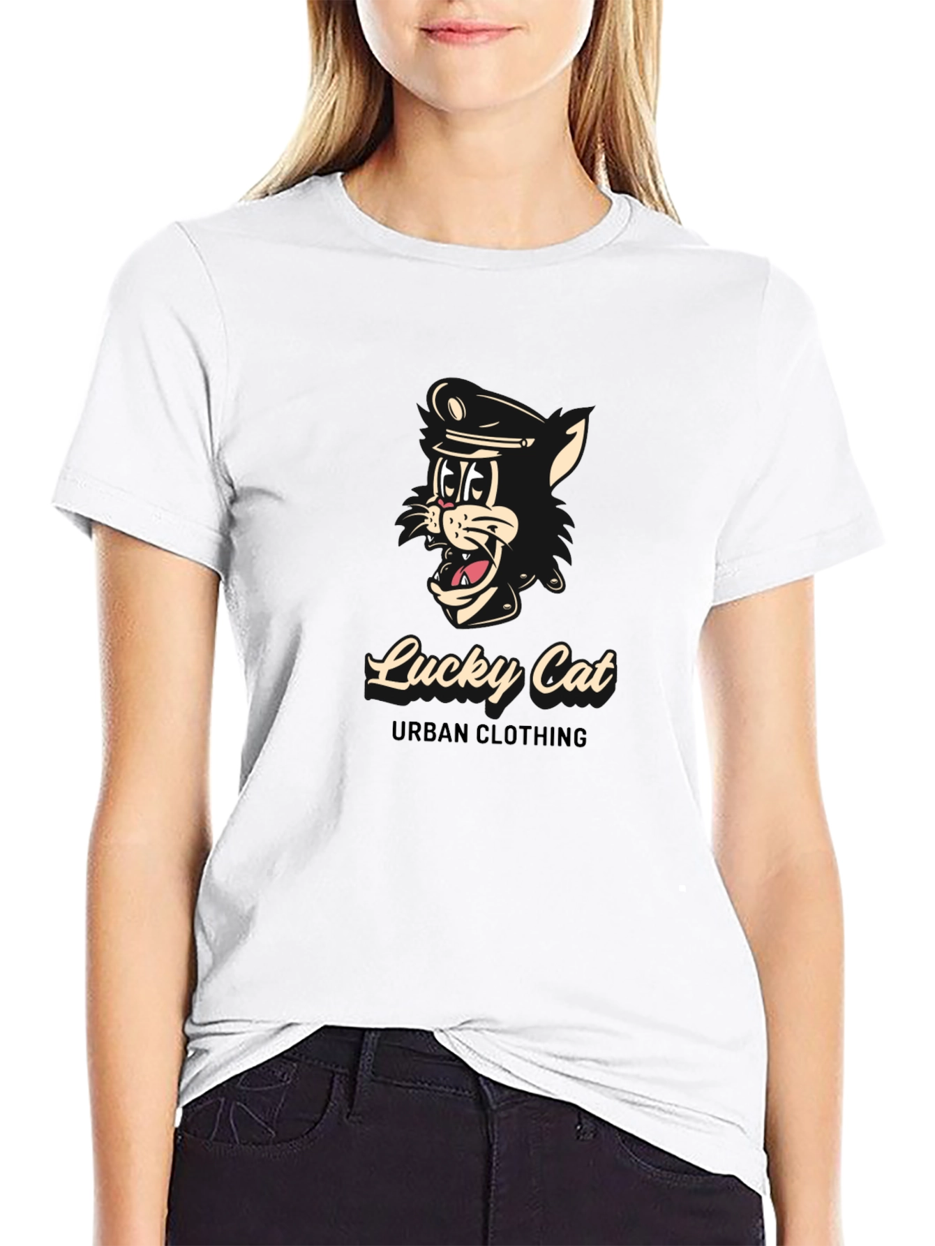 Lucky Cat Black T-Shirt
