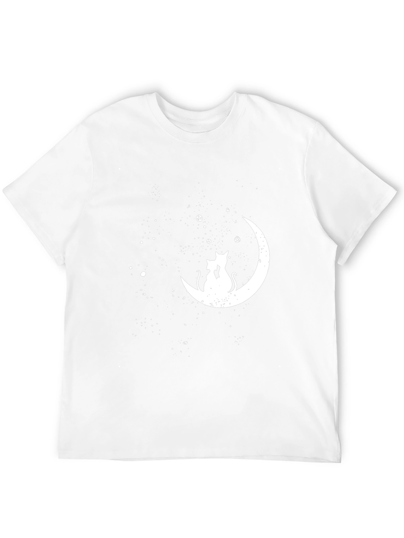 Cats on Moon Graphic Tee - Stylish Black T-Shirt