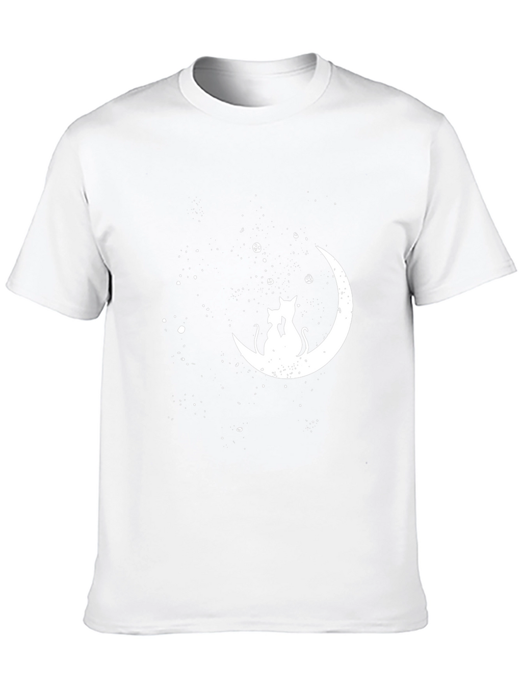 Cats on Moon Graphic Tee - Stylish Black T-Shirt