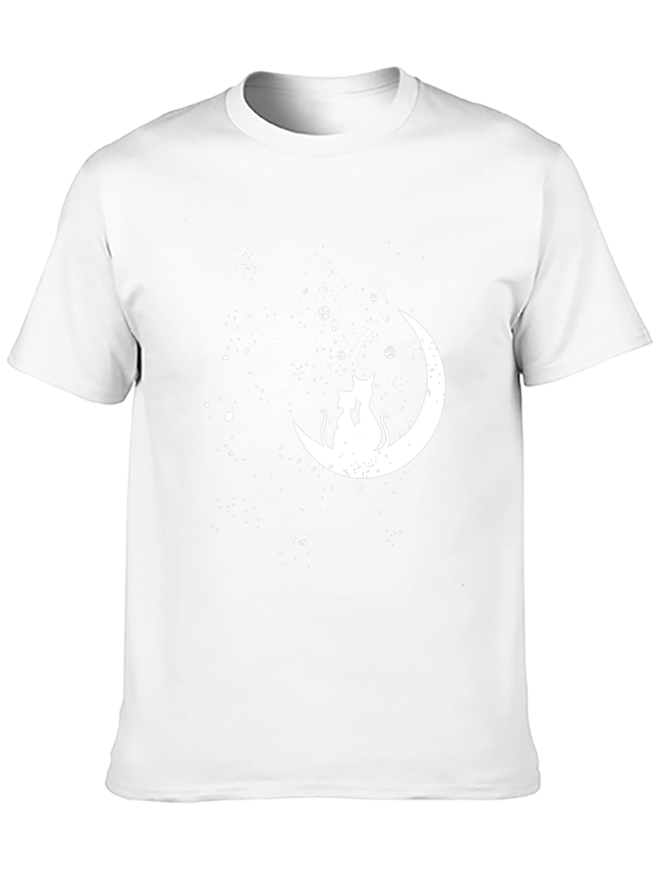 Cats on Moon Graphic Tee - Stylish Black T-Shirt