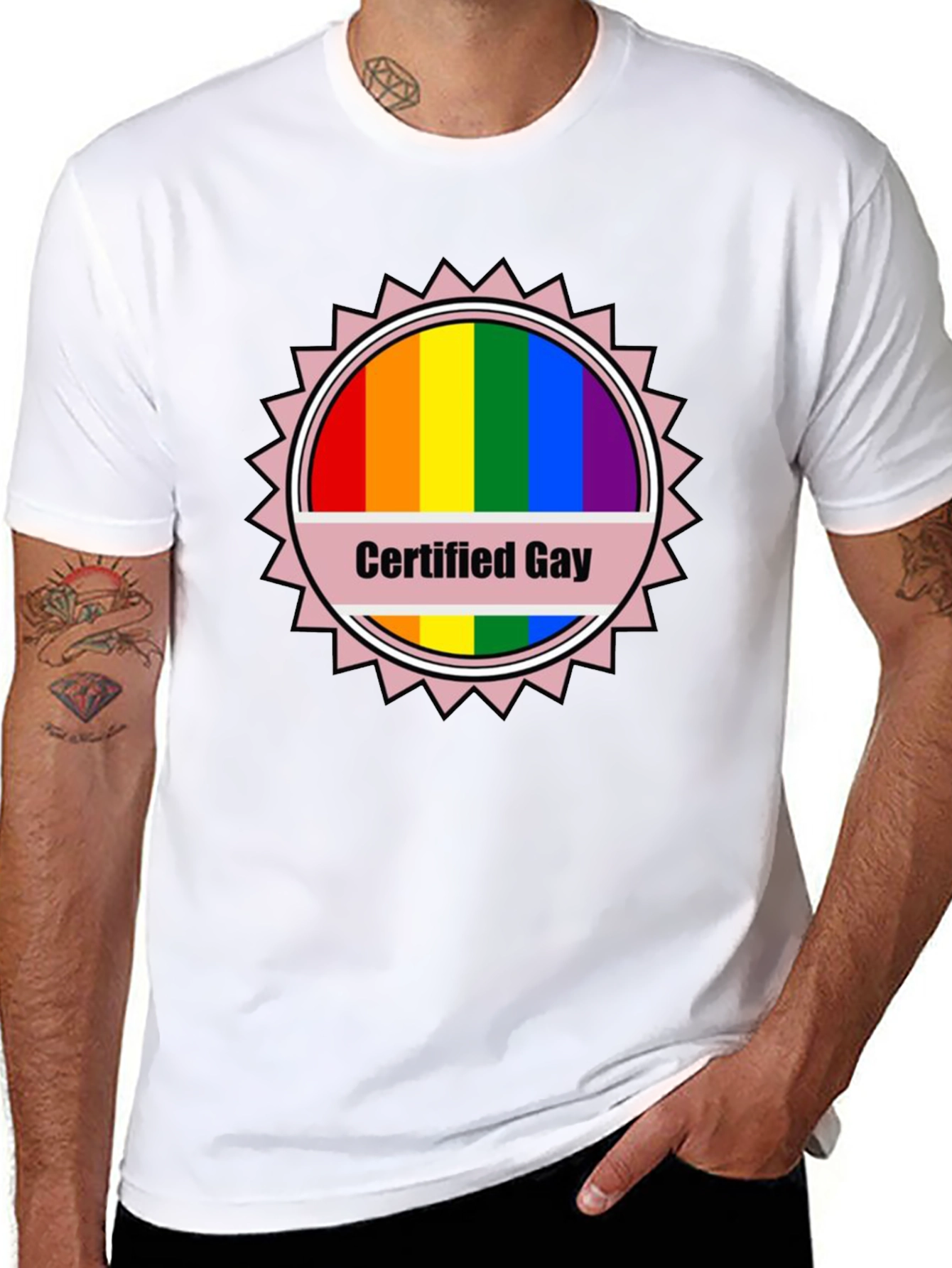 Certified Gay Rainbow T-Shirt Pride LGBTQ