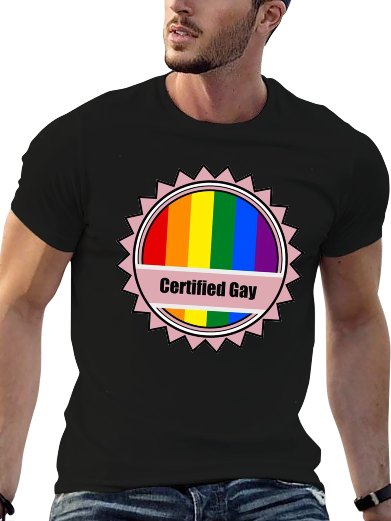 Certified Gay Rainbow T-Shirt Pride LGBTQ