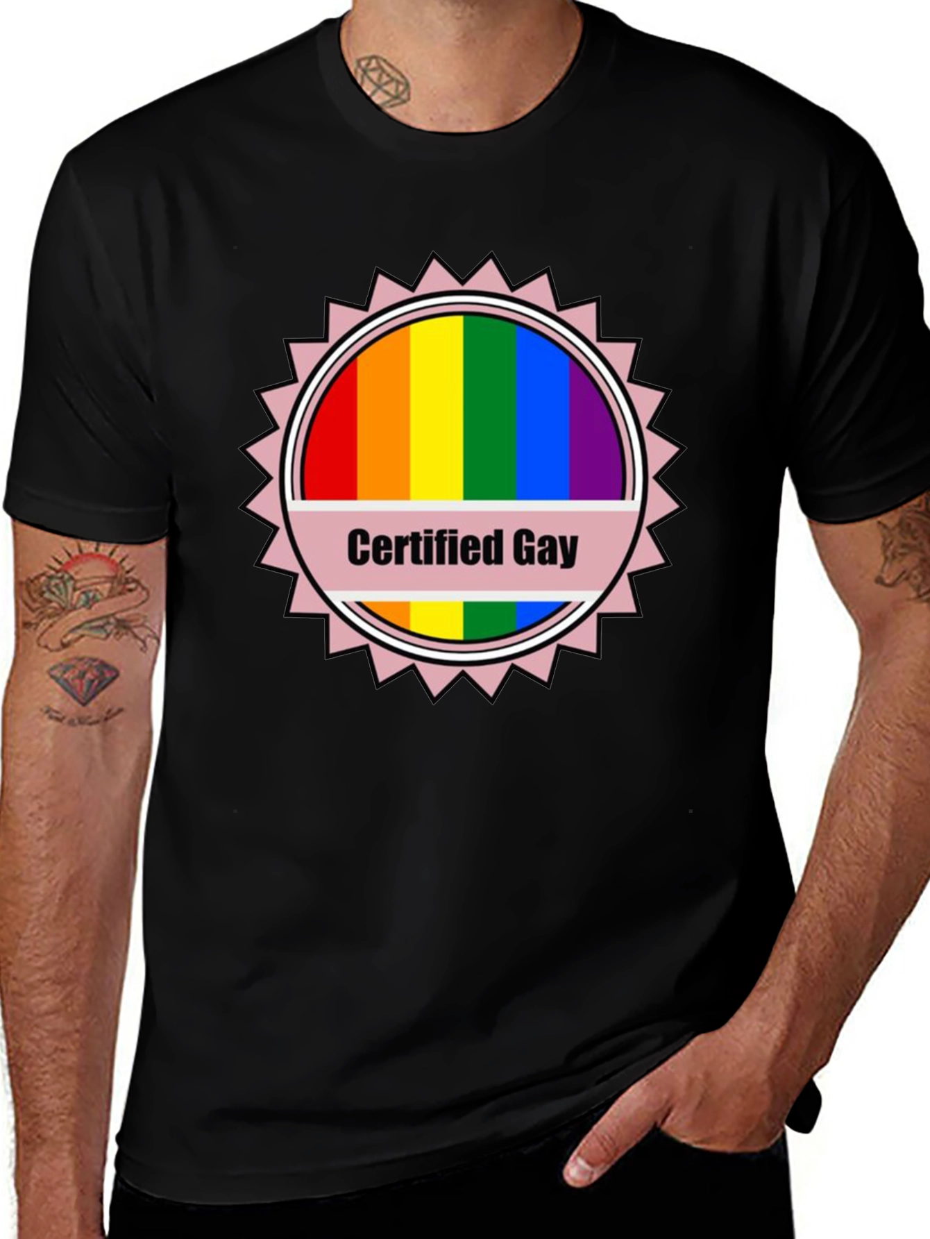 Certified Gay Rainbow T-Shirt Pride LGBTQ