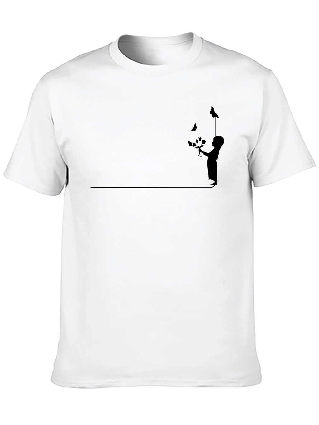Boy with Butterflies Graphic Tee - Black