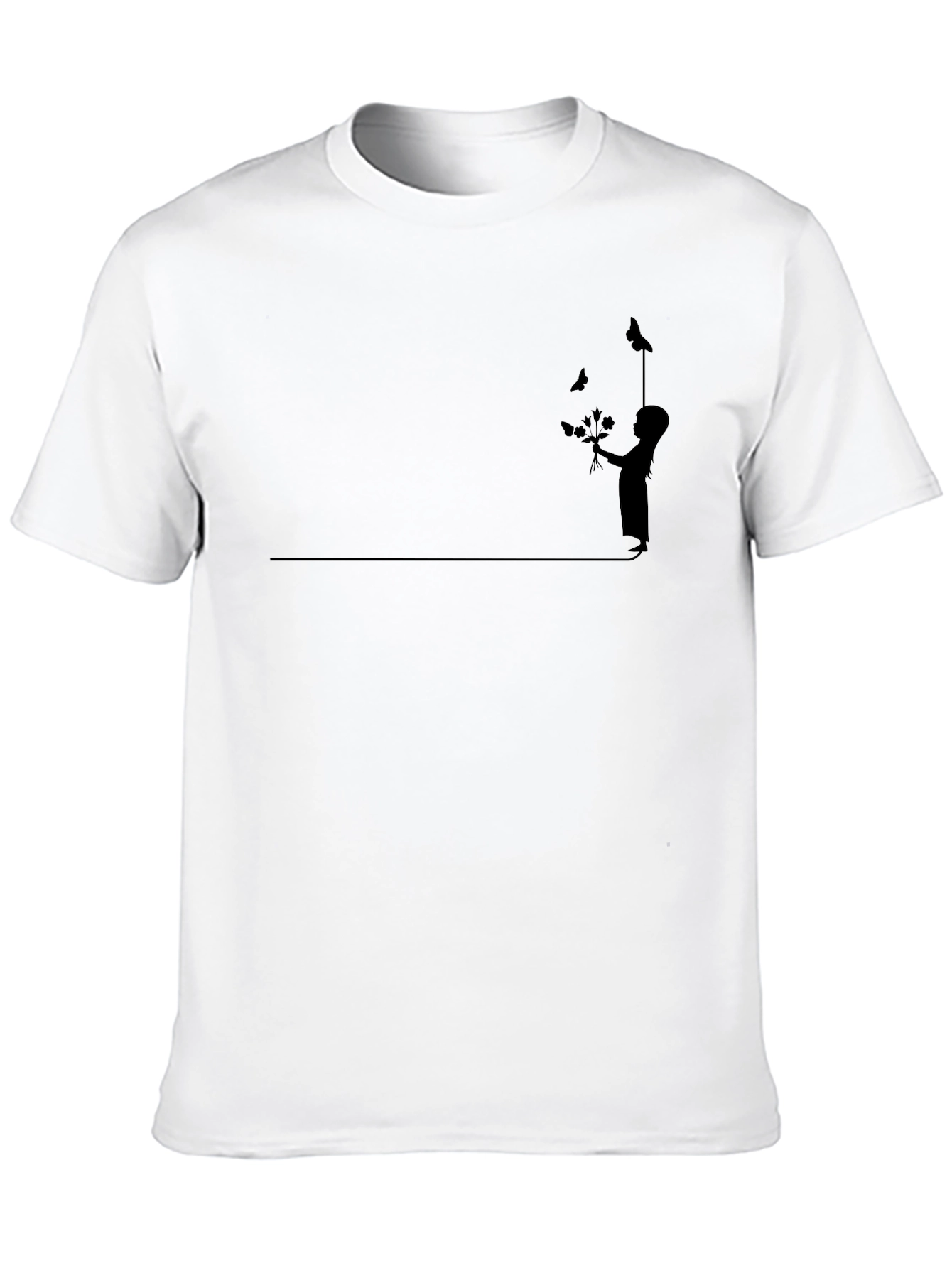 Boy with Butterflies Graphic Tee - Black