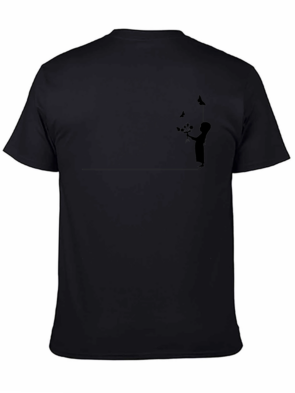 Boy with Butterflies Graphic Tee - Black