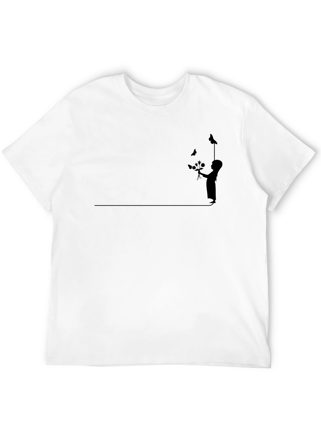 Boy with Butterflies Graphic Tee - Black