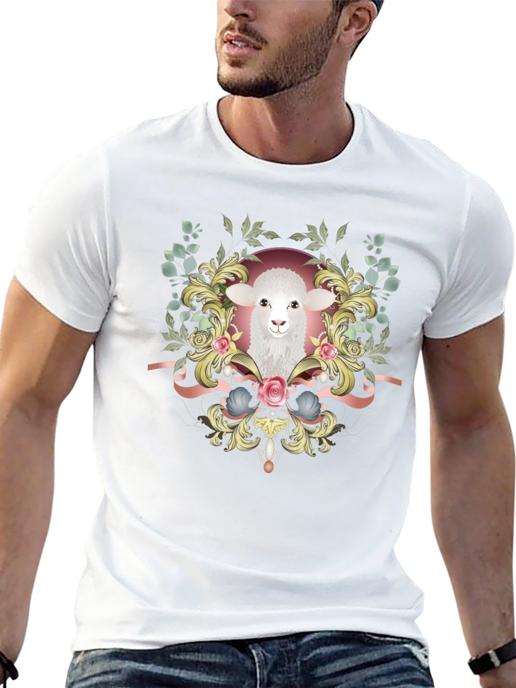 Lamb Floral Graphic Tee - Stylish Unisex Shirt
