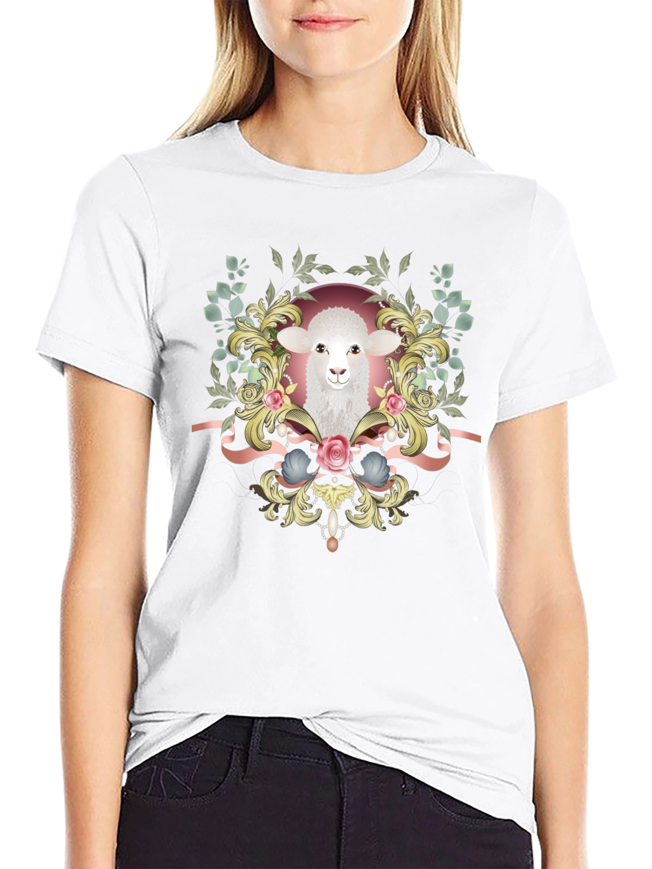 Lamb Floral Graphic Tee - Stylish Unisex Shirt