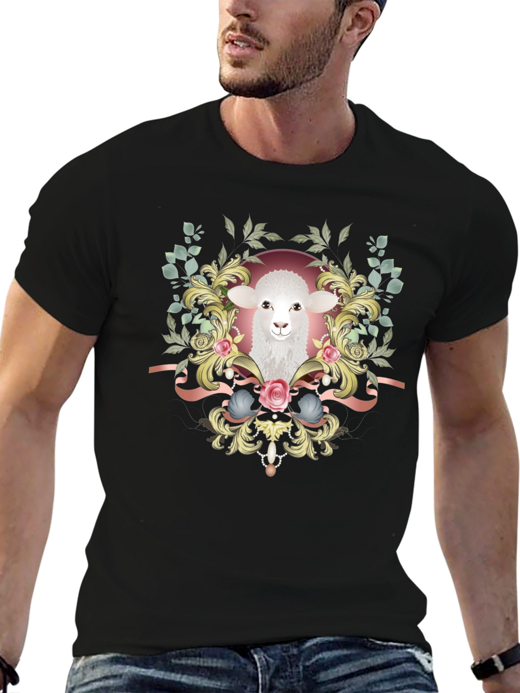 Lamb Floral Graphic Tee - Stylish Unisex Shirt