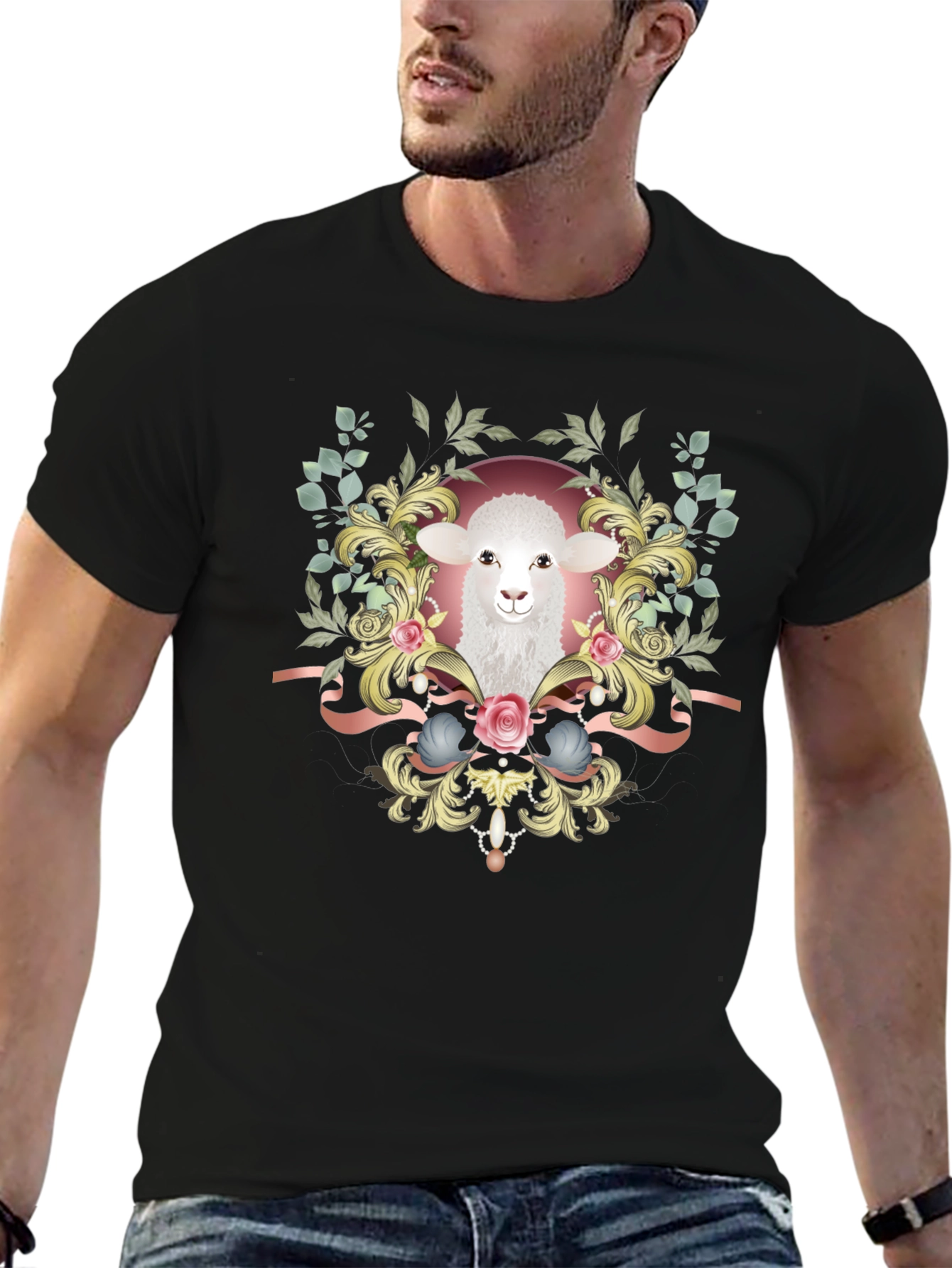 Lamb Floral Graphic Tee - Stylish Unisex Shirt