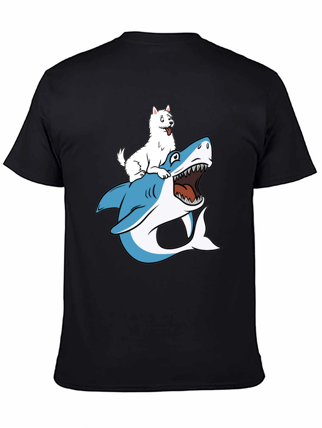 Dog Riding Shark Graphic T-Shirt