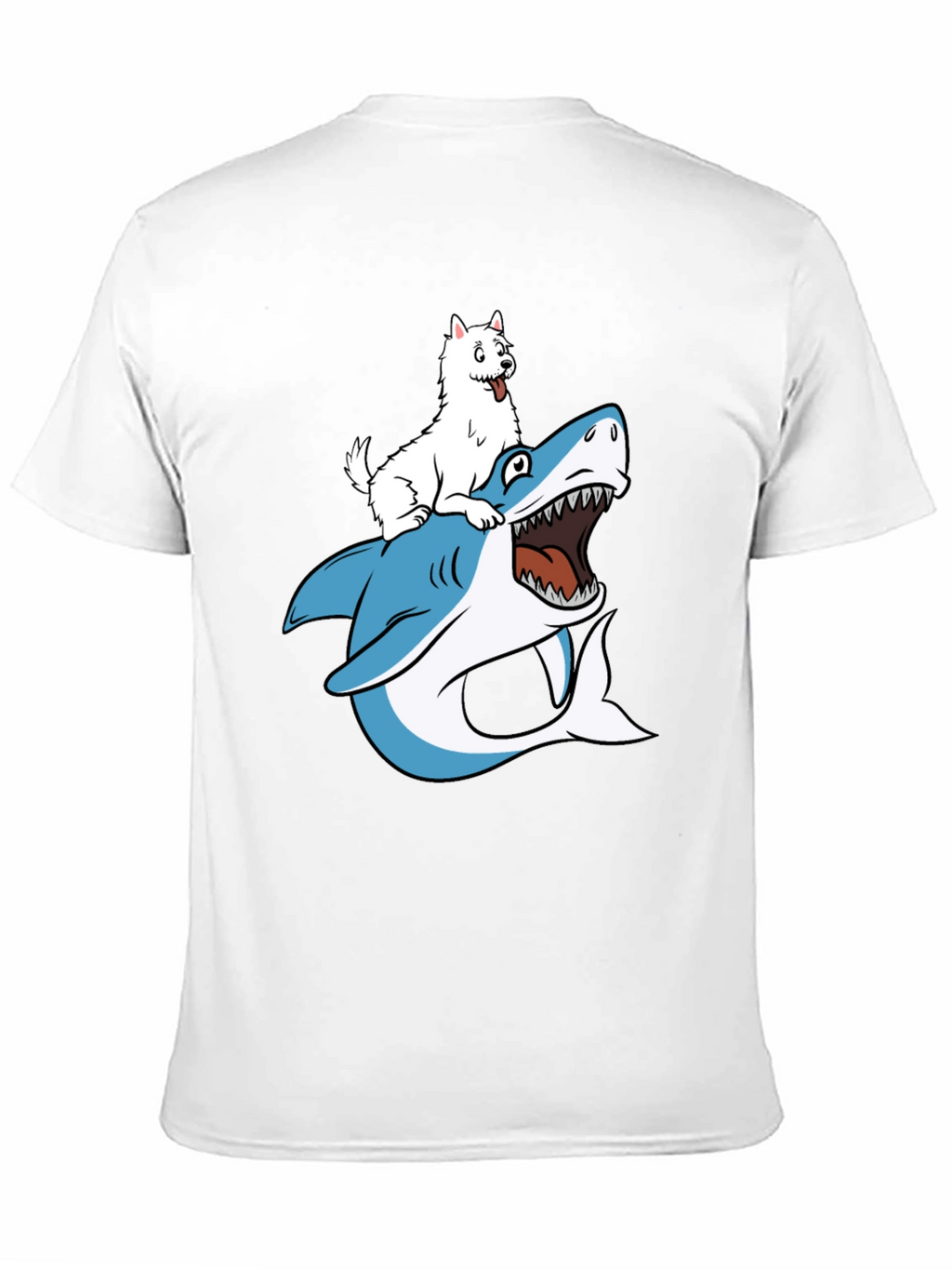 Dog Riding Shark Graphic T-Shirt
