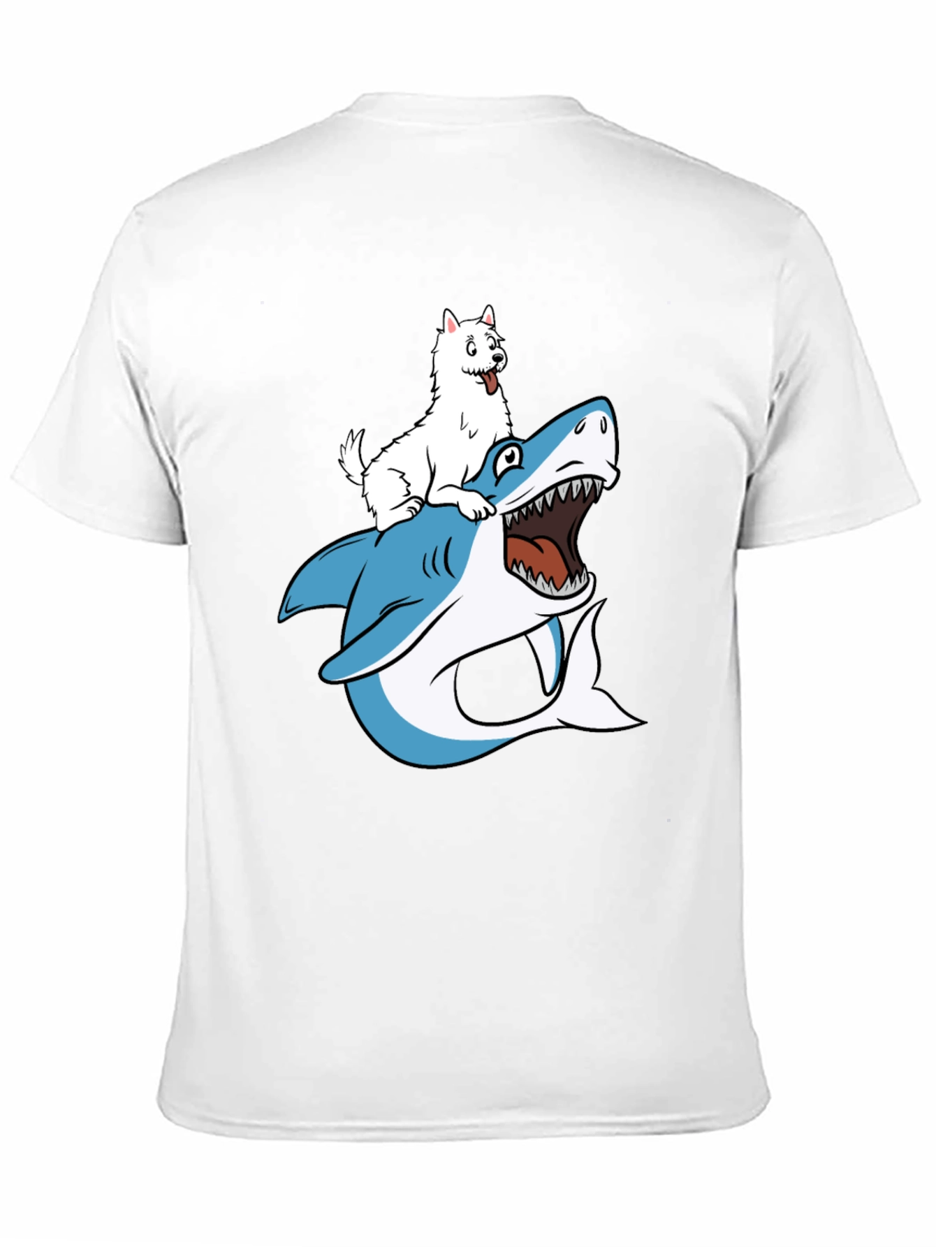 Dog Riding Shark Graphic T-Shirt