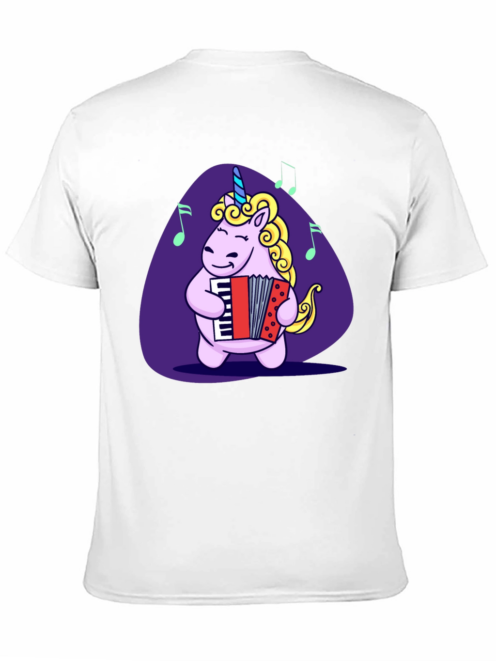 Unicorn Accordion Player Black T-Shirt